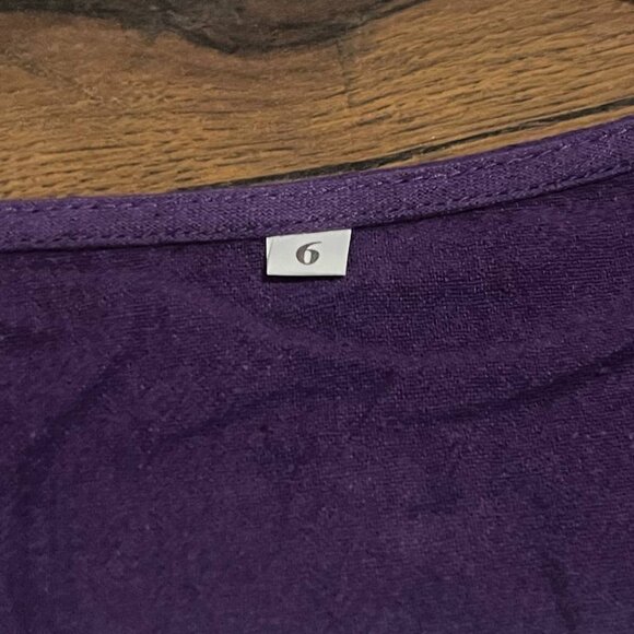 Pre - owned Embroidered purple women's blouse size L - Picture 5 of 8